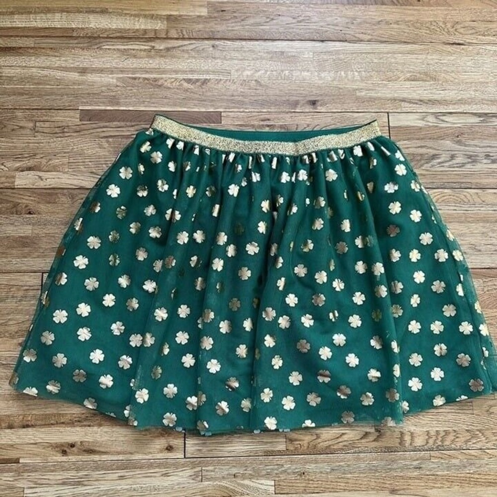 Way To Celebrate Green And Gold St Patrick's Day Tulle Skirt Size 10-12